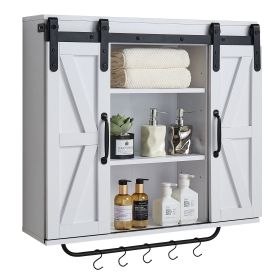VEVOR Bathroom Wall Cabinet, 2 Doors and Adjustable Shelf, Over the Toilet Storage Medicine Cabinet Wall Mounted