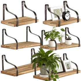 3 Pcs Wood Floating Shelves 3 Size Rustic Brown Wall Shelves Room Hanging Book Shelves Small Farmhouse Decor Wall Mounted Display for Living Room