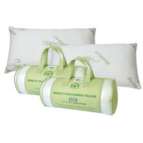 2Pcs Or 1Pcs Bamboo Memory Foam Pillow Hypoallergenic Bed Pillow For Head Neck Rest Sleeping Shredded Pillow Washable Cover Queen Size Pillow (Option: King-2Pcs)